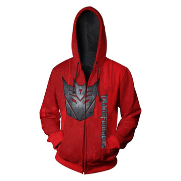 Transformers Cosplay Decepticon Sudadera con Capucha y Cremallera para Adultos Unisex